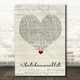 Ella Mai, Chris Brown Whatchamacallit Script Heart Song Lyric Wall Art Print
