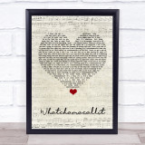Ella Mai, Chris Brown Whatchamacallit Script Heart Song Lyric Wall Art Print