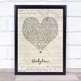5 Seconds Of Summer Babylon Script Heart Song Lyric Wall Art Print