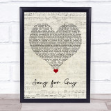 Elton John Song for Guy Script Heart Song Lyric Wall Art Print