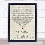 Etta James I'd Rather Go Blind Script Heart Song Lyric Wall Art Print