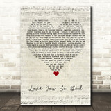Ezra Furman Love You So Bad Script Heart Song Lyric Wall Art Print