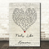 Fiction Factory Feels Like Heaven Script Heart Song Lyric Wall Art Print