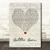 Five Finger Death Punch Battle Born Script Heart Song Lyric Wall Art Print