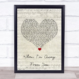 Frankie Miller When I'm Away From You Script Heart Song Lyric Wall Art Print