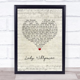 Gary Puckett & The Union Gap Lady Willpower Script Heart Song Lyric Wall Art Print
