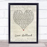 George Benson Love Ballard Script Heart Song Lyric Wall Art Print