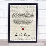 Gerry Cinnamon Dark Days Script Heart Song Lyric Wall Art Print