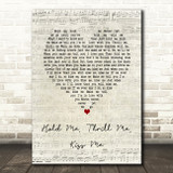 Gloria Estefan Hold Me, Thrill Me, Kiss Me Script Heart Song Lyric Wall Art Print