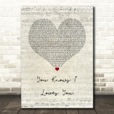 Goldie Lookin Chain You Knows I Loves You Script Heart Song Lyric Wall Art Print