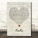 Grace Davies Roots Script Heart Song Lyric Wall Art Print
