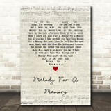 Hall & Oates Melody For A Memory Script Heart Song Lyric Wall Art Print