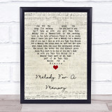 Hall & Oates Melody For A Memory Script Heart Song Lyric Wall Art Print