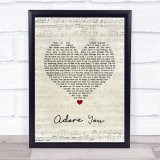 Harry Styles Adore You Script Heart Song Lyric Wall Art Print