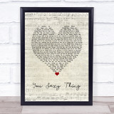 Hot Chocolate You Sexy Thing Script Heart Song Lyric Wall Art Print