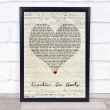 H-Town Knockin' Da Boots Script Heart Song Lyric Wall Art Print