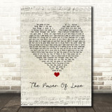 Huey Lewis & The News The Power Of Love Script Heart Song Lyric Wall Art Print