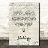 Ian Brown Stellify Script Heart Song Lyric Wall Art Print