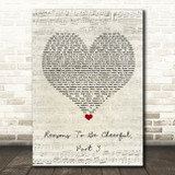 Ian Dury & The Blockheads Reasons To Be Cheerful, Part 3 Script Heart Song Lyric Wall Art Print