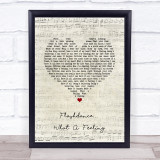 Irene Cara Flashdance... What A Feeling Script Heart Song Lyric Wall Art Print