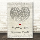 Iron & Wine Flightless Bird, American Mouth Script Heart Song Lyric Wall Art Print