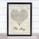 Isabela Merced Ill Stay Script Heart Song Lyric Wall Art Print