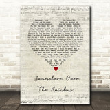 Israel Kamakawiwo'ole Somewhere Over The Rainbow Script Heart Song Lyric Wall Art Print
