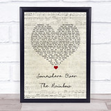 Israel Kamakawiwo'ole Somewhere Over The Rainbow Script Heart Song Lyric Wall Art Print