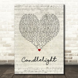 Jack Savoretti Candlelight Script Heart Song Lyric Wall Art Print