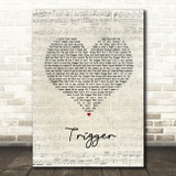 Anne-Marie Trigger Script Heart Song Lyric Wall Art Print