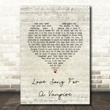 Annie Lennox Love Song For A Vampire Script Heart Song Lyric Wall Art Print