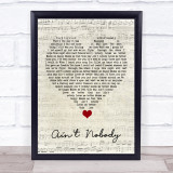 Jasmine Thompson Ain't Nobody Script Heart Song Lyric Wall Art Print