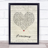 Annie Lennox Precious Script Heart Song Lyric Wall Art Print