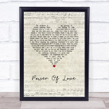 Jennifer Rush Power Of Love Script Heart Song Lyric Wall Art Print