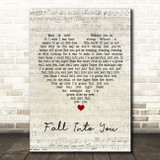 JES, Cosmic Gate Fall Into You Script Heart Song Lyric Wall Art Print