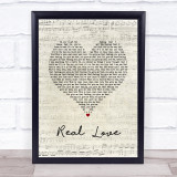 Jess Glynne Real Love Script Heart Song Lyric Wall Art Print