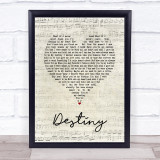 Jim Brickman Destiny Script Heart Song Lyric Wall Art Print
