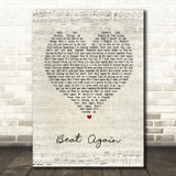JLS Beat Again Script Heart Song Lyric Wall Art Print