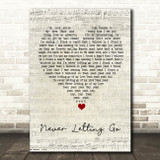 Anthony Hamilton Never Letting Go Script Heart Song Lyric Wall Art Print