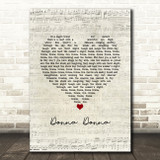 Joan Baez Donna Donna Script Heart Song Lyric Wall Art Print