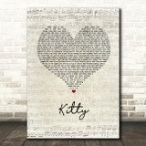 Joe Weller Kitty Script Heart Song Lyric Wall Art Print