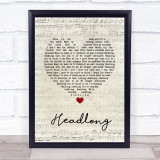 John Smith Headlong Script Heart Song Lyric Wall Art Print