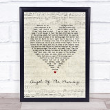Juice Newton Angel Of The Morning Script Heart Song Lyric Wall Art Print
