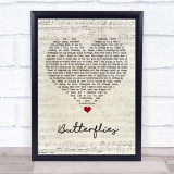 Kacey Musgraves Butterflies Script Heart Song Lyric Wall Art Print