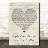 Kaiser Chiefs People Know How To Love One Another Script Heart Song Lyric Wall Art Print