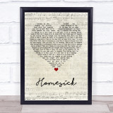 Kane Brown Homesick Script Heart Song Lyric Wall Art Print