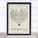 Katie Melua Mockingbird Song Script Heart Song Lyric Wall Art Print