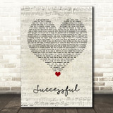 Ariana Grande Successful Script Heart Song Lyric Wall Art Print