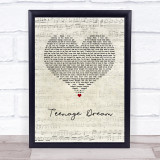 Katy Perry Teenage Dream Script Heart Song Lyric Wall Art Print