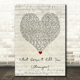 Kelly Clarkson What Doesn't Kill You (Stronger) Script Heart Song Lyric Wall Art Print
